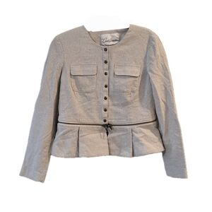 CAbi Ivory Zip Line Blazer Women's 6 Carol Anderson by Invitation Office Preppy